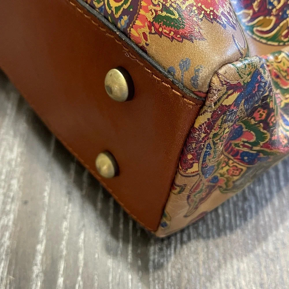 Patricia Nash Brown/Goldish Leather Handbag